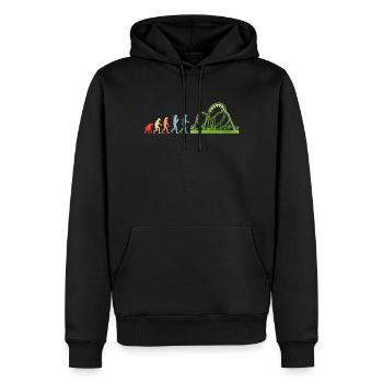 Achterbahn - Männer Premium Bio Hoodie - Schwarz - Vorne - Nico (187cm)