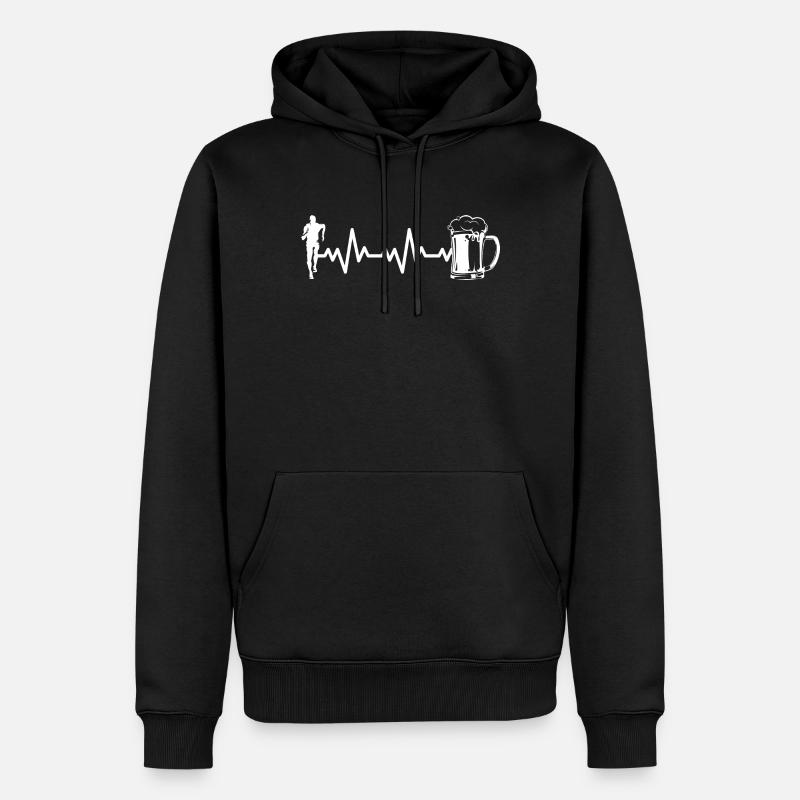 Jogging Running Runner coureur - Sweat à capuche Premium bio Homme - noir