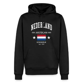Pays-Bas - Sweat à capuche Premium bio Homme - noir - Devant - Nico (187cm)