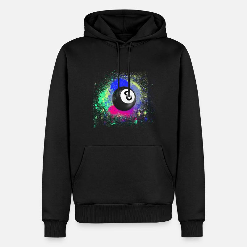 schwarze 8,billardkugel,n8,billardkugel,billard - Männer Premium Bio Hoodie - Schwarz