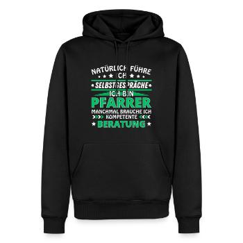 I Talk to Myself - Pastor Edition - Men’s Premium Organic Hoodie - black - Front - Nico (187cm)