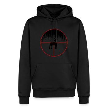 Chasseur de chasse - Sweat à capuche Premium bio Homme - noir - Devant - Nico (187cm)