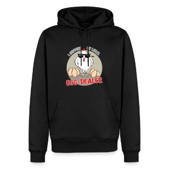 I support my local egg dealer - Männer Premium Bio Hoodie - Schwarz - Vorne - Nico (187cm)