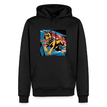 Action Dog - Men’s Premium Organic Hoodie - black - Front - Nico (187cm)