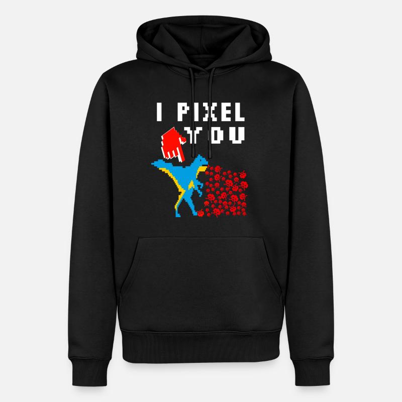 pixel - Sweat à capuche Premium bio Homme - noir