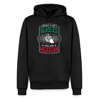 Raise your Glasses if youre Mexican gr n rot - Männer Premium Bio Hoodie - Schwarz - Vorne - Nico (187cm)