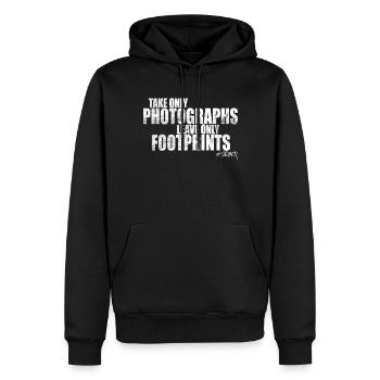 Urban Explorers Urbex Lost Places Photo Footprints - Männer Premium Bio Hoodie - Schwarz - Vorne - Nico (187cm)