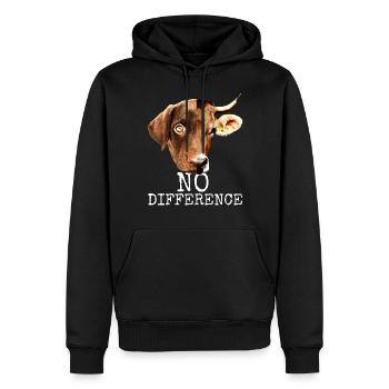 No Difference Pro Vegan Vegetan Tierschutz - Sweat à capuche Premium bio Homme - noir - Devant - Nico (187cm)