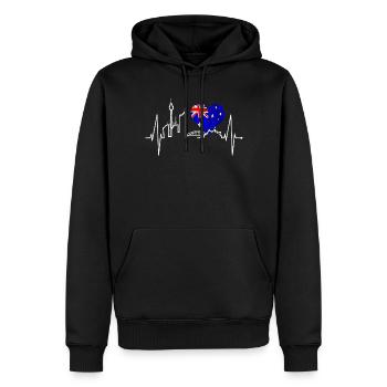 Sydney Skyline battement de coeur Australie drapeau coeur - Sweat à capuche Premium bio Homme - noir - Devant - Nico (187cm)