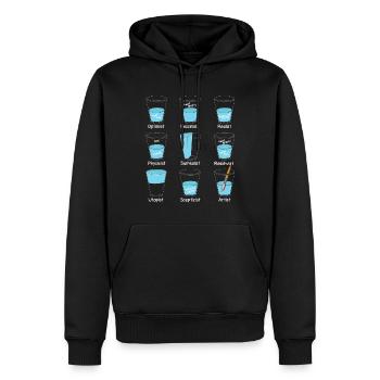 Mindset Wasserglas Einstellung - Männer Premium Bio Hoodie - Schwarz - Vorne - Nico (187cm)
