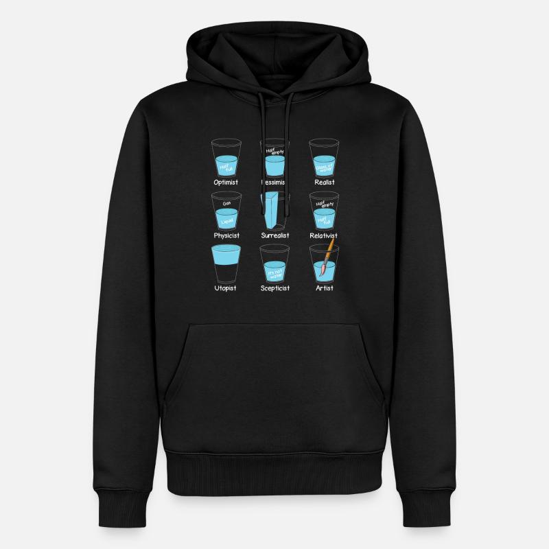 Mindset Wasserglas Einstellung - Männer Premium Bio Hoodie - Schwarz