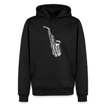 Saxofon Saxofonist Saxofonspieler Instrument Band - Männer Premium Bio Hoodie - Schwarz - Vorne - Nico (187cm)