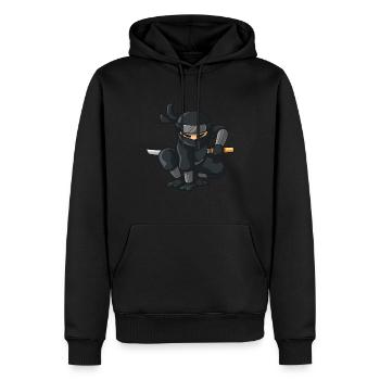 Ninja mit Katana - Männer Premium Bio Hoodie - Schwarz - Vorne - Nico (187cm)