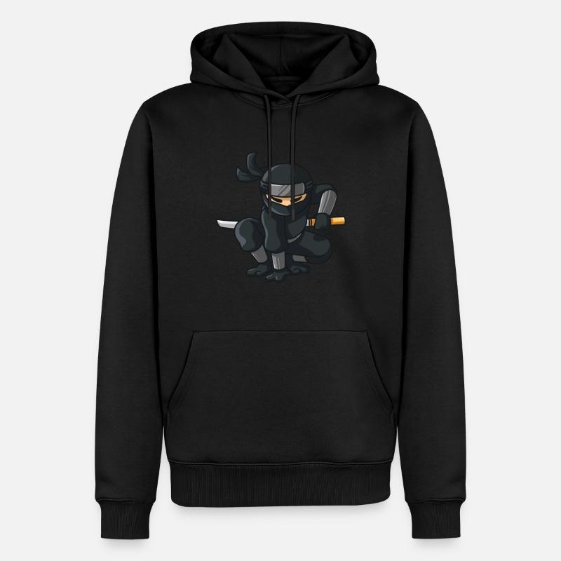 Ninja mit Katana - Männer Premium Bio Hoodie - Schwarz