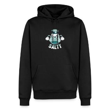 salière aigre salée - Sweat à capuche Premium bio Homme - noir - Devant - Nico (187cm)