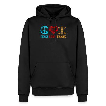 Kajakfahren Peace Love Kayak - Männer Premium Bio Hoodie - Schwarz - Vorne - Nico (187cm)