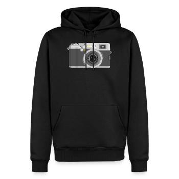 Retro Kamera - Männer Premium Bio Hoodie - Schwarz - Vorne - Nico (187cm)