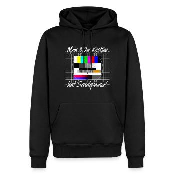 80er Jahre Kostüm Sendepause Testbild 80s Party - Männer Premium Bio Hoodie - Schwarz - Vorne - Nico (187cm)