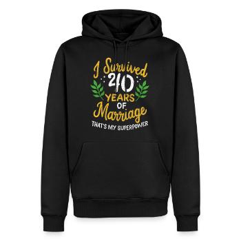 40e anniversaire de mariage a survécu 40 ans de - Sweat à capuche Premium bio Homme - noir - Devant - Nico (187cm)