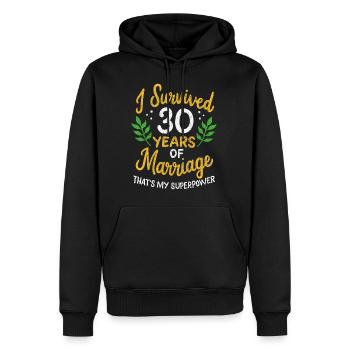 30. Hochzeitstag überlebte 30 Jahre - Männer Premium Bio Hoodie - Schwarz - Vorne - Nico (187cm)
