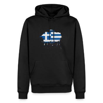 Athen Skyline Griechenland Flagge Fahne Akropolis - Männer Premium Bio Hoodie - Schwarz - Vorne - Nico (187cm)
