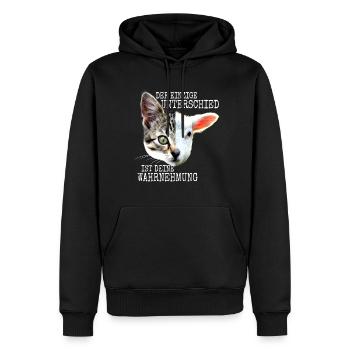 Der Unterschied Ist Deine Wahrnehmung Vegan Katzen - Männer Premium Bio Hoodie - Schwarz - Vorne - Nico (187cm)