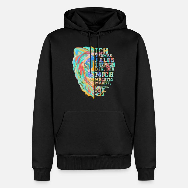 Jesus Löwe von Juda - Männer Premium Bio Hoodie - Schwarz