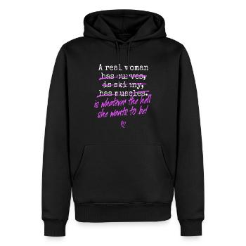 A Real Woman Is Whatever She Wants To Be Feminist - Sweat à capuche Premium bio Homme - noir - Devant - Nico (187cm)