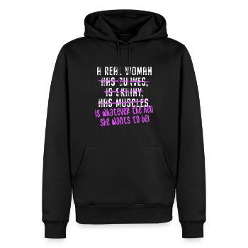 A Real Woman Is Whatever She Wants To Be Feminist - Sweat à capuche Premium bio Homme - noir - Devant - Nico (187cm)