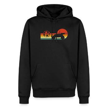 Retro Rocket Fußball Sportwagen - Männer Premium Bio Hoodie - Schwarz - Vorne - Nico (187cm)