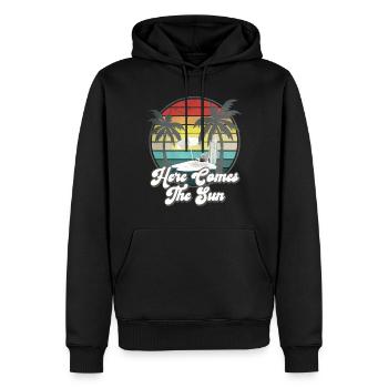 Here Comes The Sun - Vintage - Sweat à capuche Premium bio Homme - noir - Devant - Nico (187cm)