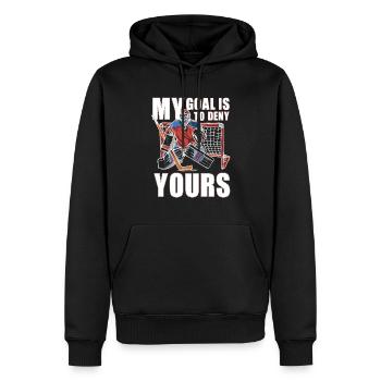 Lustiger Eishockey Hockey Spruch Für Hockey Goalie - Männer Premium Bio Hoodie - Schwarz - Vorne - Nico (187cm)