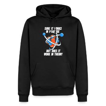 Bien sûr, cela fonctionne dans la pratique, mais fonctionne-t-il en physique - Sweat à capuche Premium bio Homme - noir - Devant - Nico (187cm)
