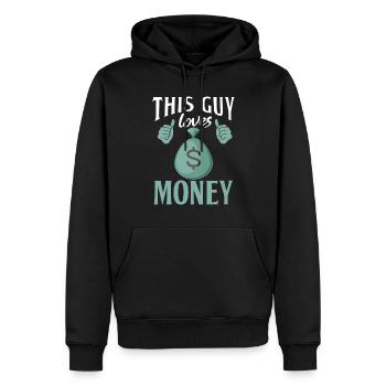 This Guy loves Money - Männer Premium Bio Hoodie - Schwarz - Vorne - Nico (187cm)