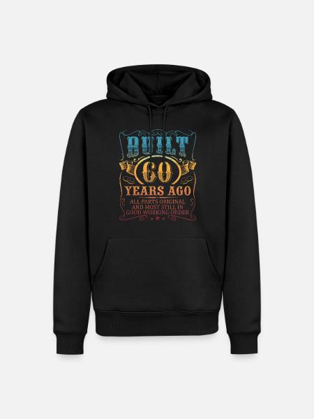 Funny 60th Birthday B-Day Saying Men Age 60 Years - Men’s Premium Organic Hoodie - black