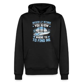 Grand-père Capitaine de bateau Retraite Navigation de plaisance - Sweat à capuche Premium bio Homme - noir - Devant - Nico (187cm)