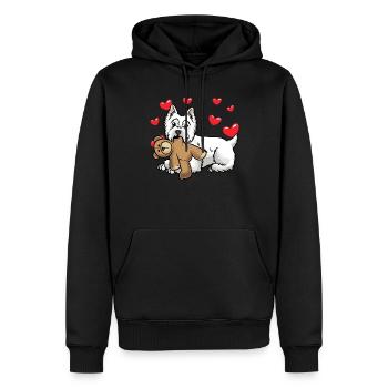 Chien White West Highland Terrier - Sweat à capuche Premium bio Homme - noir - Devant - Nico (187cm)