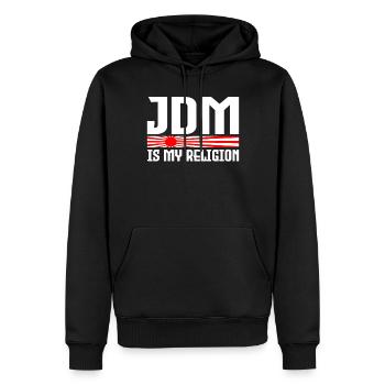JDM est ma religion Motorsport Auto Tuning - Sweat à capuche Premium bio Homme - noir - Devant - Nico (187cm)