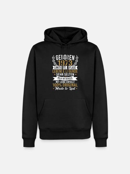 Geboren 1973 - Männer Premium Bio Hoodie - Schwarz