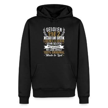 Geboren 1982 - Männer Premium Bio Hoodie - Schwarz - Vorne - Nico (187cm)
