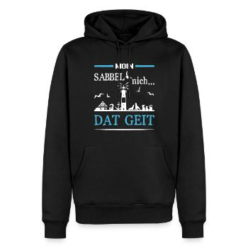 moin sabbel nich dat geit plattdeutsch norddeutsch - Männer Premium Bio Hoodie - Schwarz - Vorne - Nico (187cm)