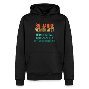 35 Jahre verheiratet lustig 35. Hochzeitstag - Männer Premium Bio Hoodie - Schwarz - Vorne - Nico (187cm)