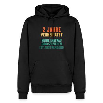 2 Jahre verheiratet lustig 2. Hochzeitstag - Männer Premium Bio Hoodie - Schwarz - Vorne - Nico (187cm)