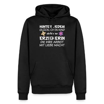 Erzieherin - Männer Premium Bio Hoodie - Schwarz - Vorne - Nico (187cm)