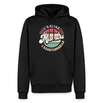 Mamie Exceptionnel Mamou Fete Des Grand-Mère - Sweat à capuche Premium bio Homme - noir - Devant - Nico (187cm)
