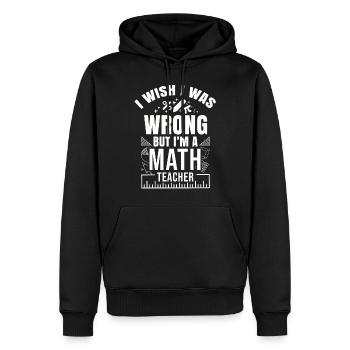 Mathe - Männer Premium Bio Hoodie - Schwarz - Vorne - Nico (187cm)