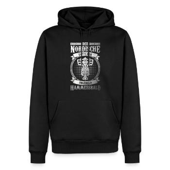 Nordische Mythologie Geduld Ungeduld Hammersbald - Männer Premium Bio Hoodie - Schwarz - Vorne - Nico (187cm)
