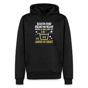 45 Jähriges Dienstjubiläum Firmenjubiläum - Männer Premium Bio Hoodie - Schwarz - Vorne - Nico (187cm)