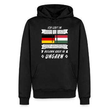 DEUTSCHLAND GESCHICHTE UNGARN - Männer Premium Bio Hoodie - Schwarz - Vorne - Nico (187cm)