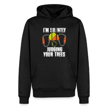 I'm Silently Judging Your Trees Tree Baumpfleger - Männer Premium Bio Hoodie - Schwarz - Vorne - Nico (187cm)